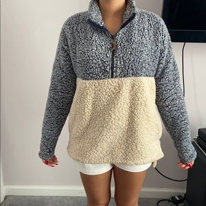 Sweater pull over with small zip up